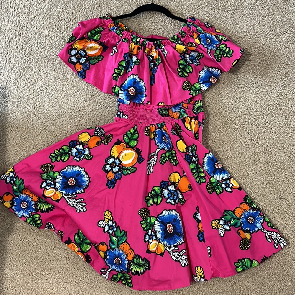 Tropical floral mini dress